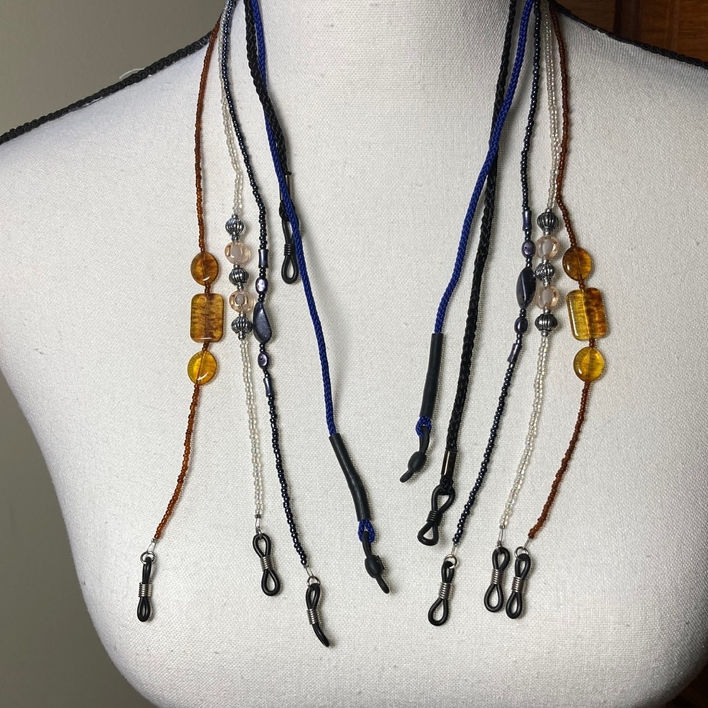 Beaded eyeglass holders